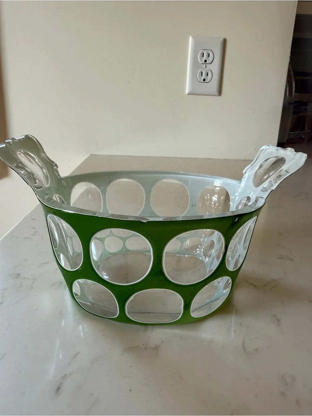 Two Bohemian Glass Handled Bowls